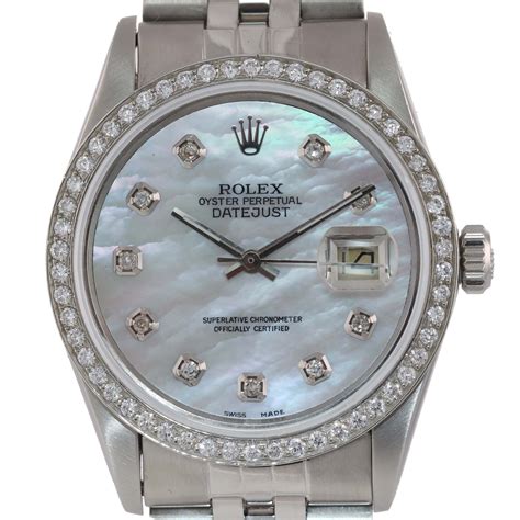 small rolex with diamonds|Rolex 36mm datejust diamond bezel.